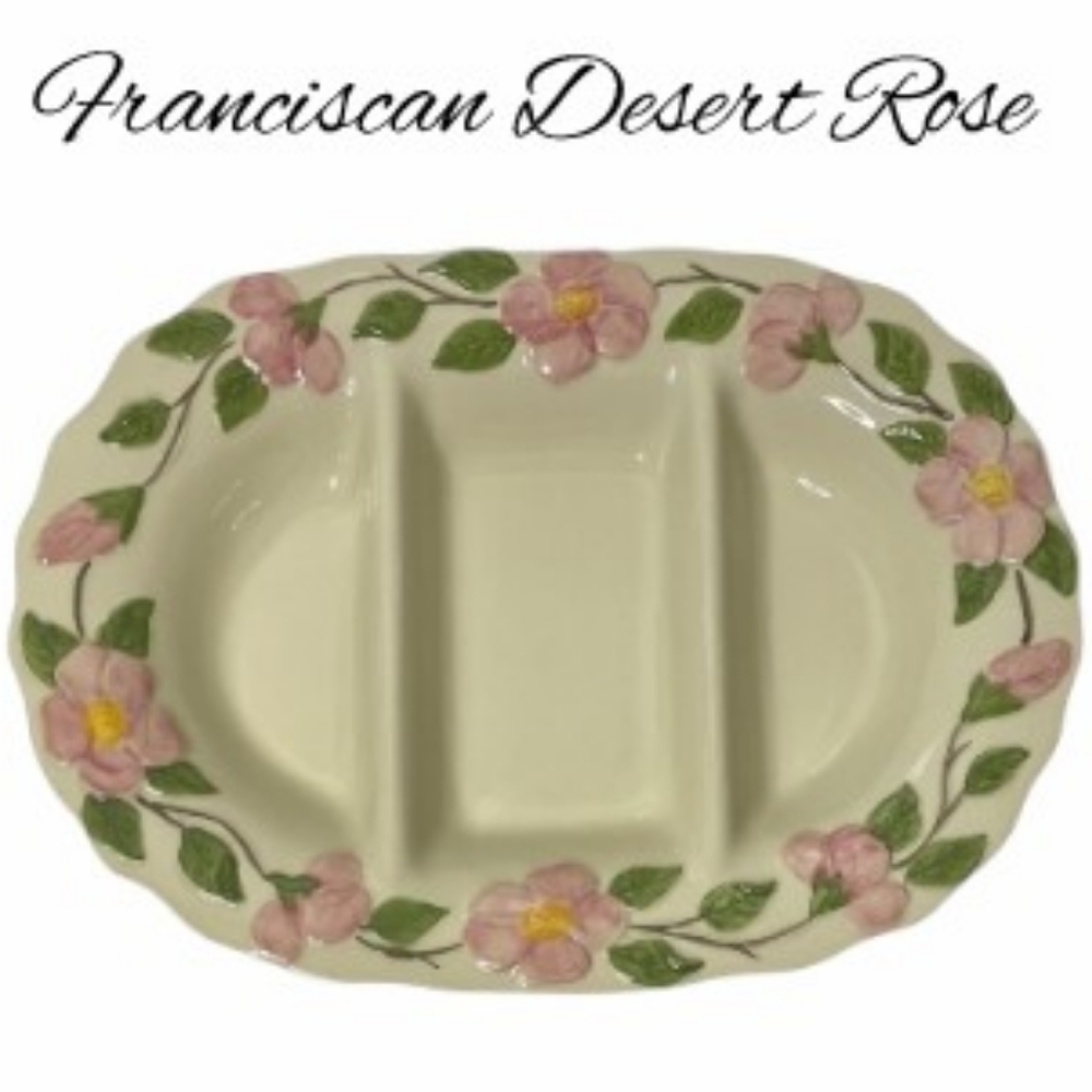 Desert Rose Franciscan Retired Divided Dish Platter Tray Franciscan Replacements